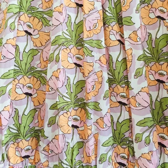 J Crew Liberty London Butterfield Poppy Smocked Waist Dress Prairie Cottagecore - Picture 6 of 13